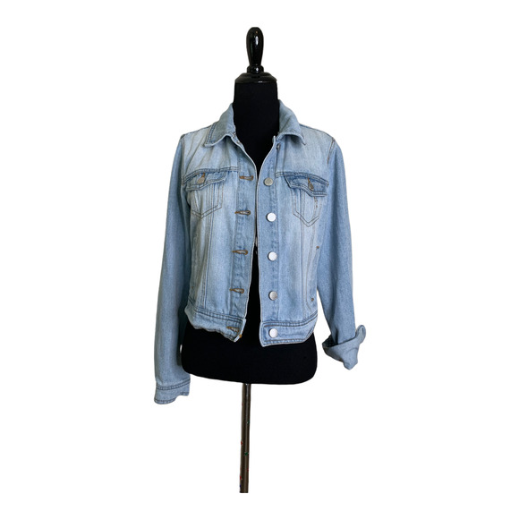 Ci Sono blue buttoned cropped denim jacket size small - Picture 8 of 9